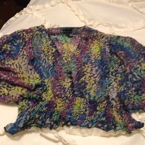 Size XL blue/yellow multi crop top by Cotton Expre